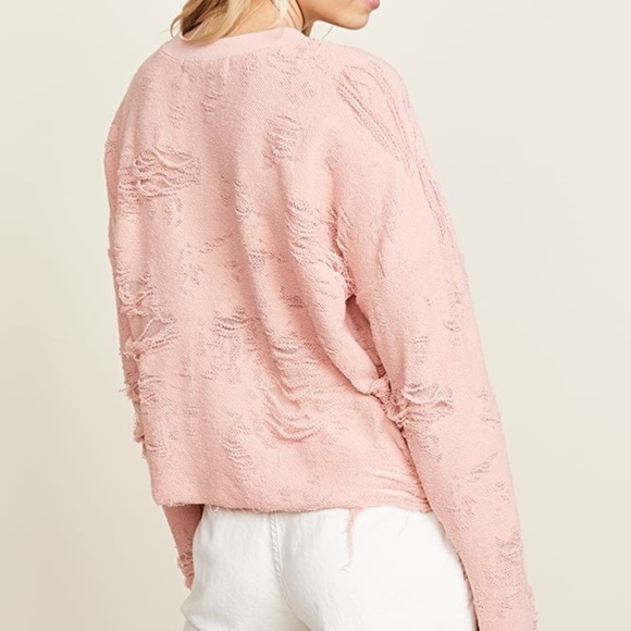 NWOT IRO jeans Anile light pink distressed sweater - Picture 2 of 7